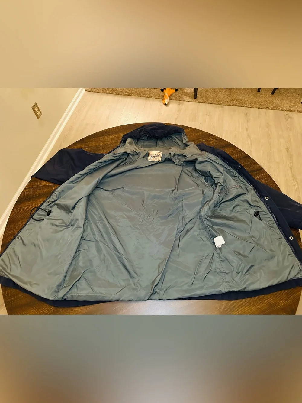 VTG Woolrich Men's Nylon Solid Blue Coat Full Zip Jacket-Large - Picture 12 of 14